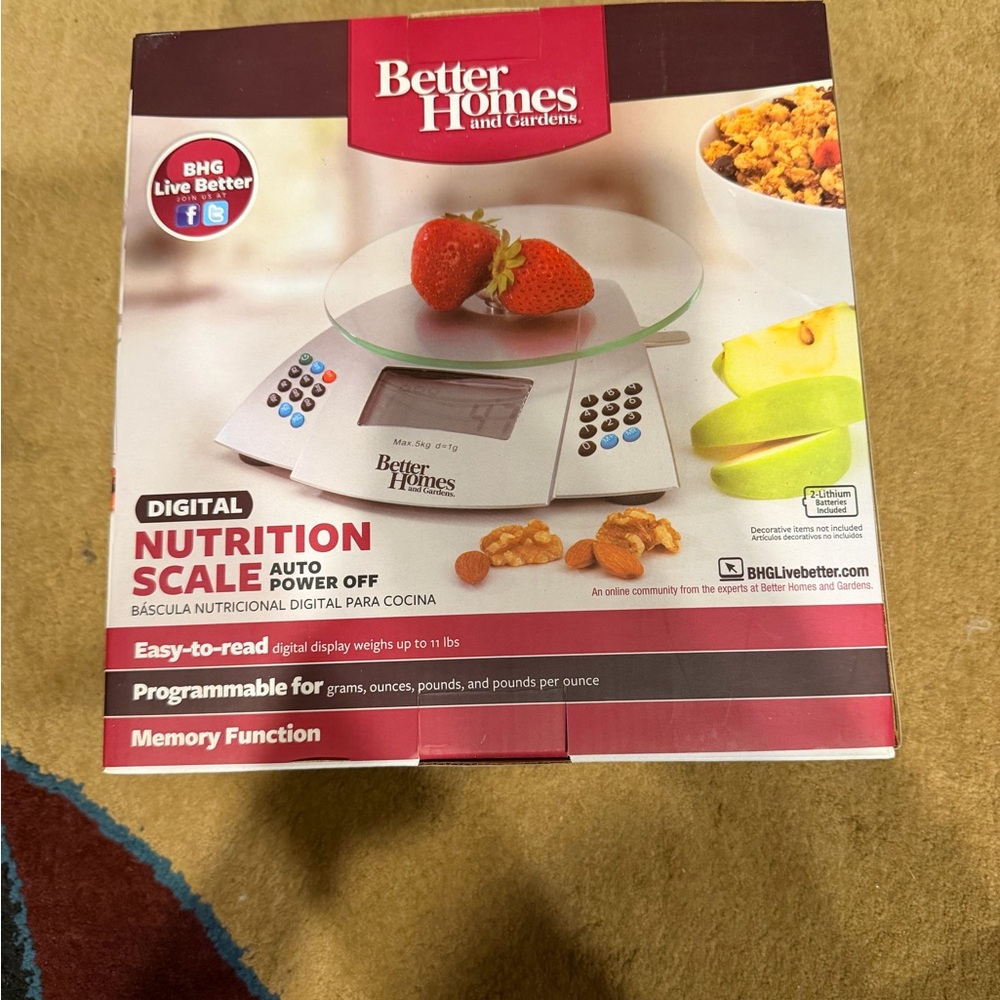Better Homes and Gardens Digital Nutrition Scale